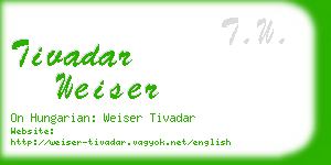 tivadar weiser business card